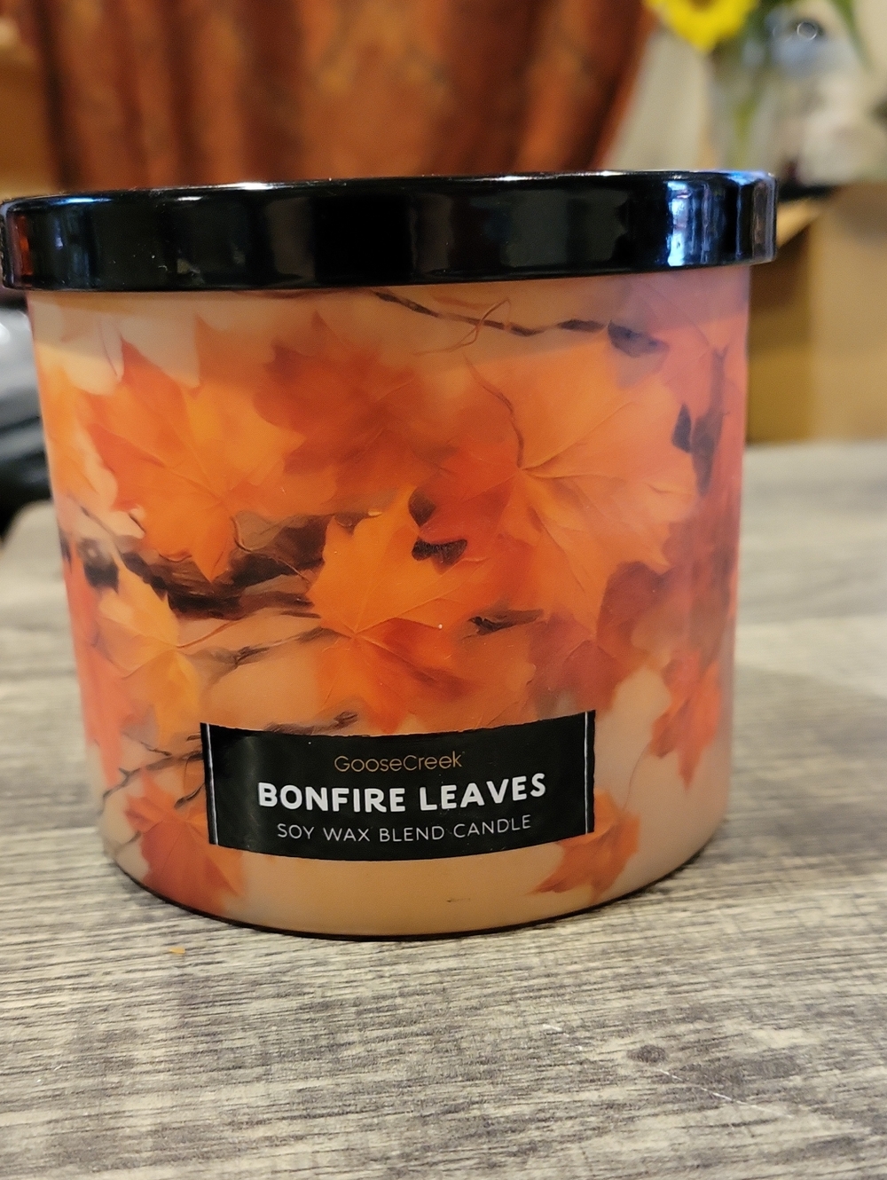 Bonfire Leaves 3- Wick Goose Creek Autumn Candle NWT,Brand New